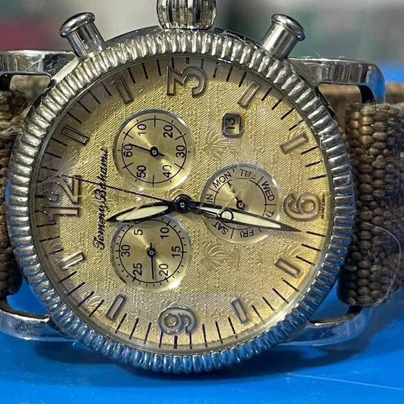 Tommy Bahama Men's Watch TB 1021 Sterling Swiss VTG 40mm (READ) - Picture 2 of 13